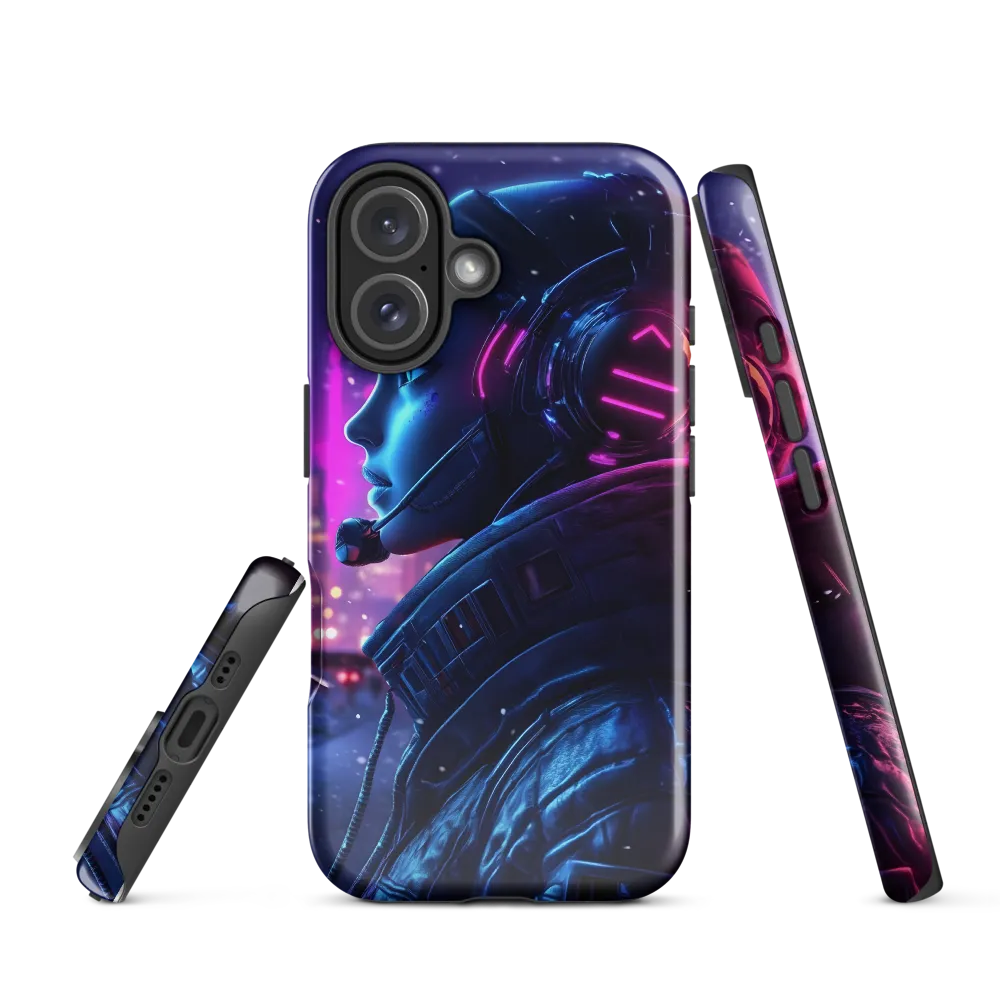 Dystopian Elegance: Cyberpunk Figure in Neon