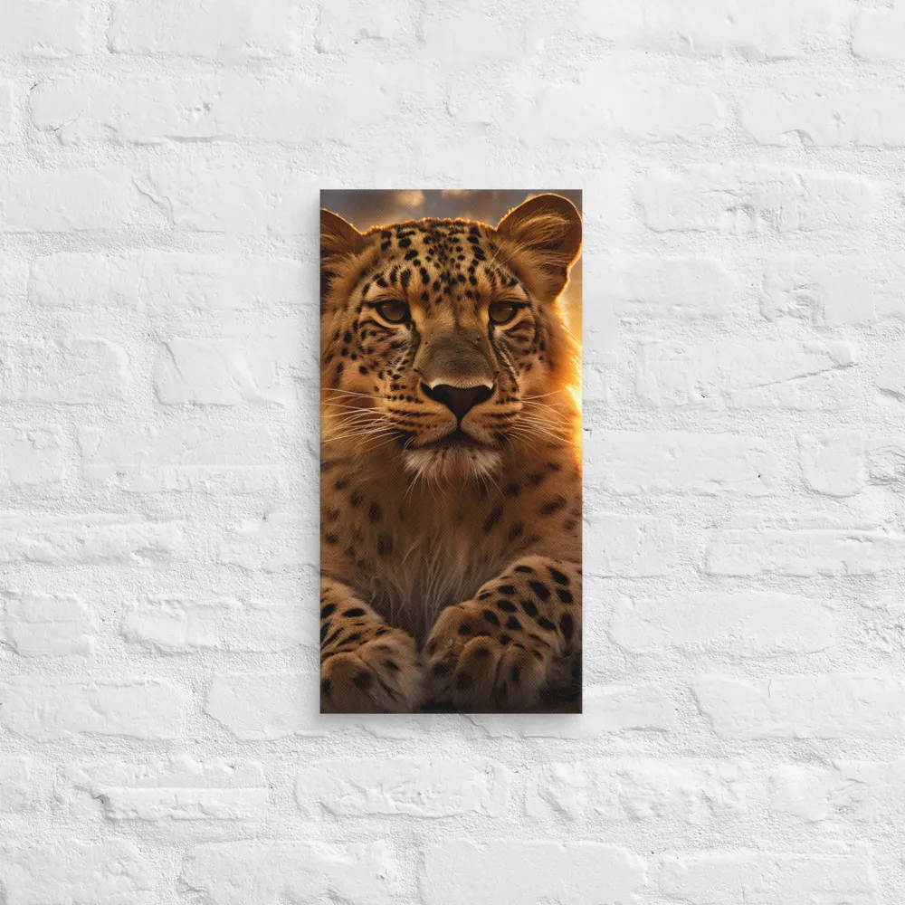 Regal Presence: The Leopard at Sunset | Canvas | 10″×20″