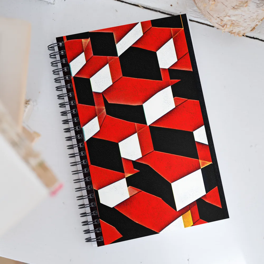 Dynamic Geometric Interplay | Spiral Notebook