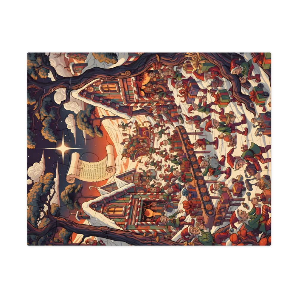 Elves' Workshop 
 Jigsaw Puzzle in Tin Box