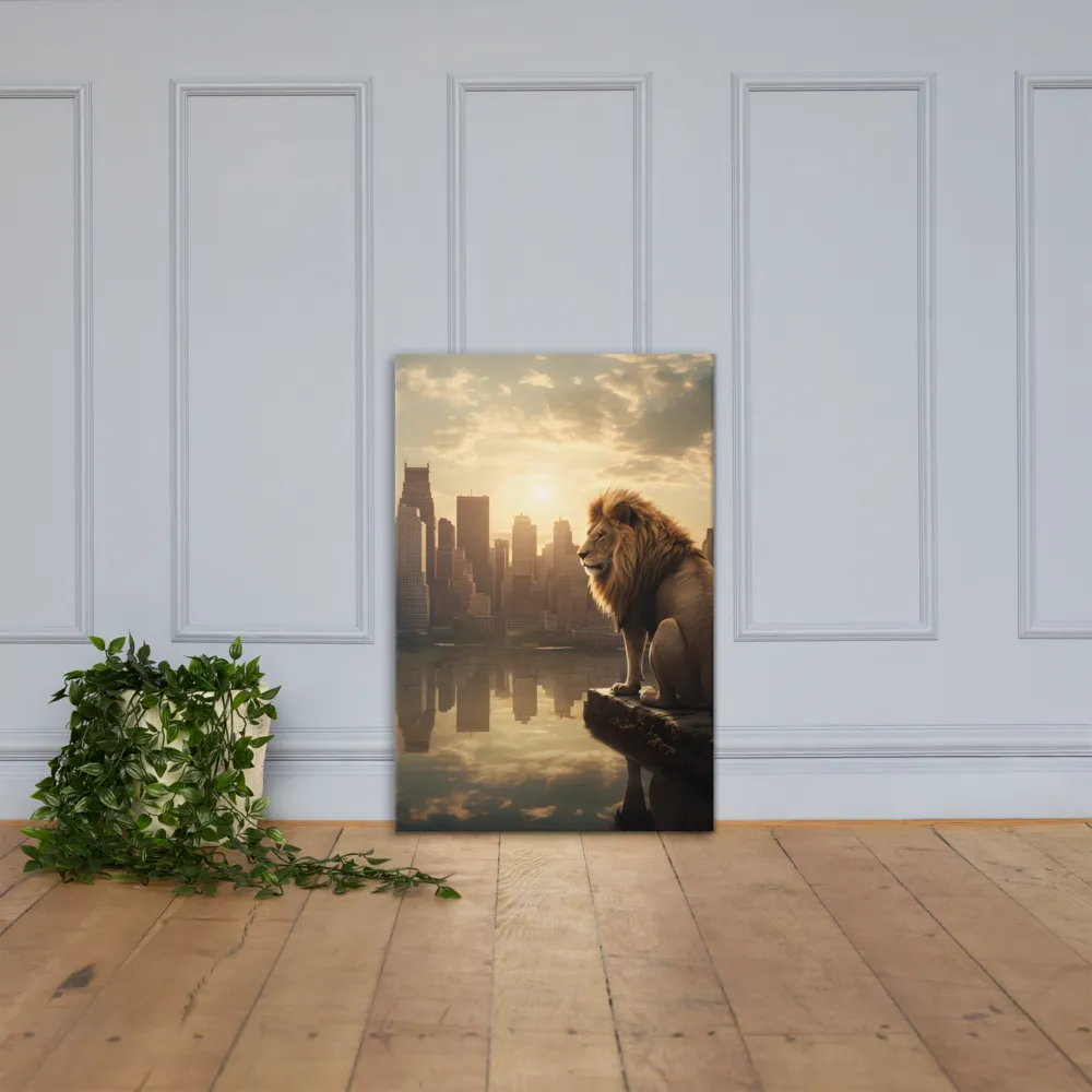 The Lion's Gaze Over the Urban Symphony