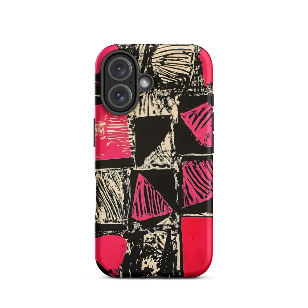 Geometric Symphony in Pink and Black | Phone Case