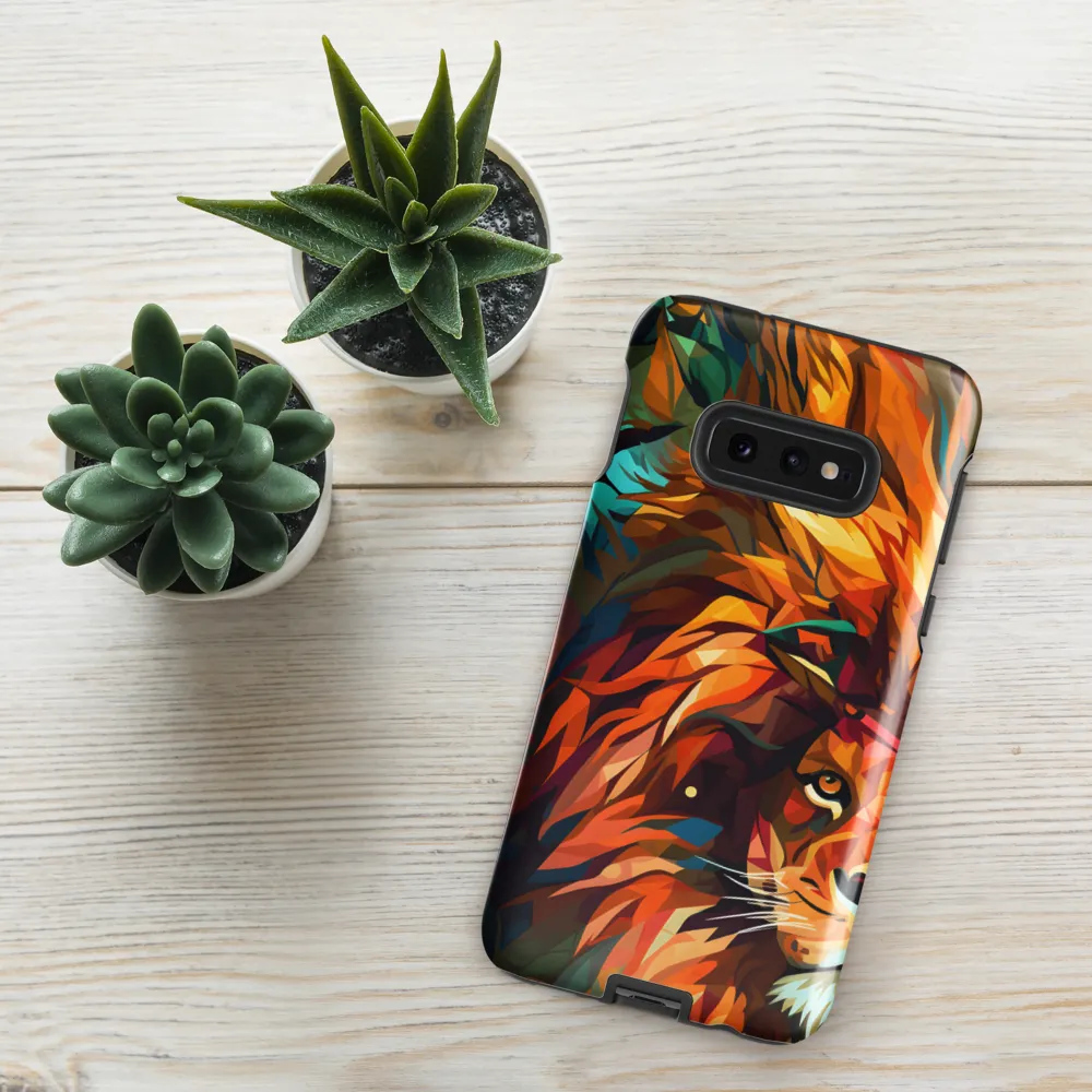 Majestic Gaze: The Polygonal Lion
