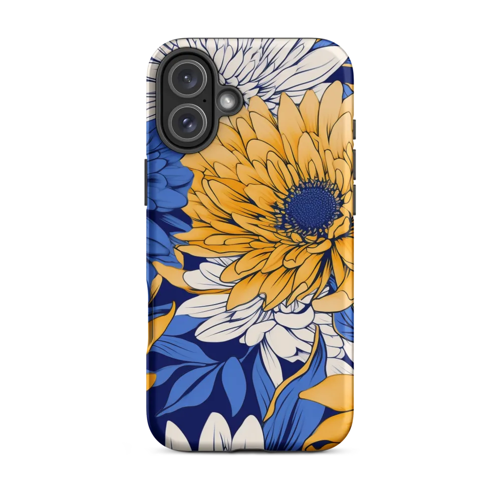 Floral Harmony in Blue and Yellow