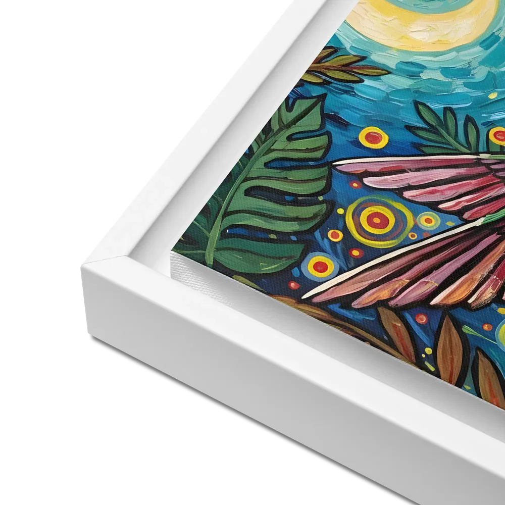 Moonlit Hummingbird 
 Canvas with White Frame | 16″x 16″