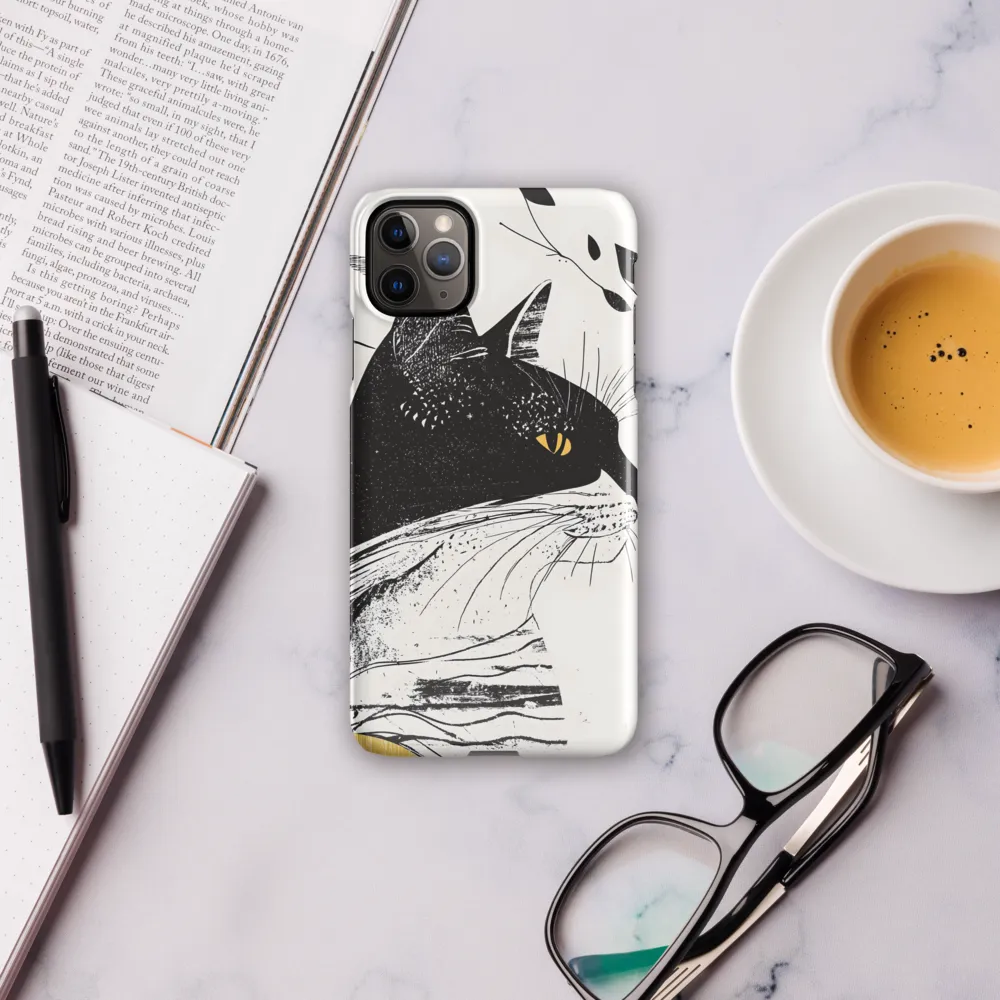 Whiskered Elegance: A Minimalist Cat Profile | Phone Case |  11 Pro Max | Snap Case | Glossy