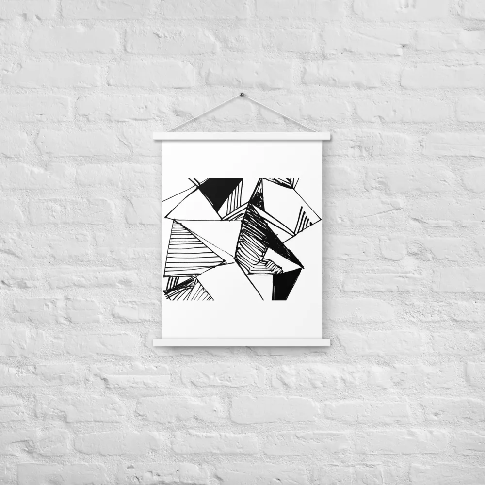 Dynamic Geometry in Ink | Poster With White Wood Hanger | 18″×24″