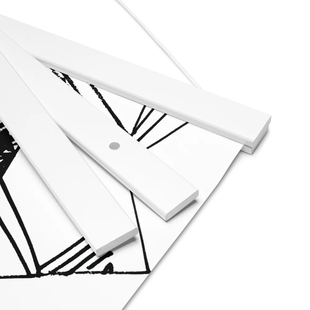 Dynamic Geometry in Ink | Poster With White Wood Hanger | 12″×12″