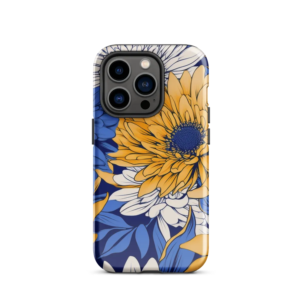Floral Harmony in Blue and Yellow