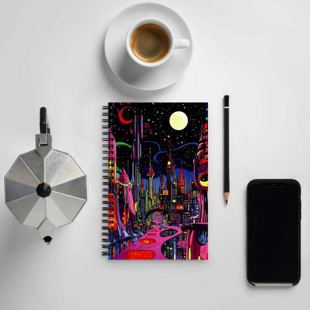 Neon Dreams of a Futuristic City | Spiral Notebook