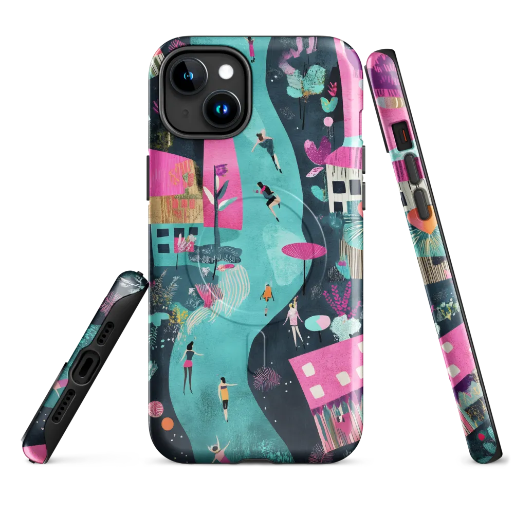 Whimsical Journey Through a Vibrant Landscape | Phone Case |  15 Plus | MagSafe® Tough Case | Glossy