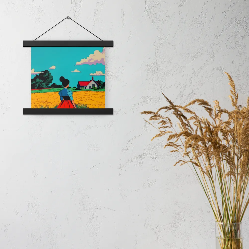 Whispers of a Sunlit Meadow | Poster With Black Wood Hanger | 10″×10″