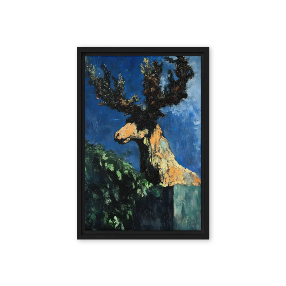 The Majestic Deer in Nature | Canvas with Black Frame | 12″×18″