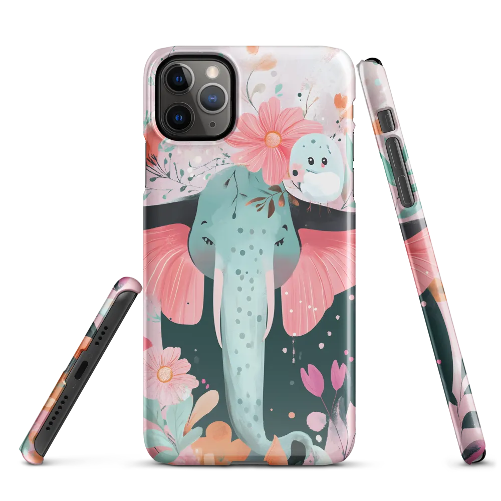 Whimsical Elephant in Bloom | Phone Case |  11 Pro Max | Snap Case | Glossy