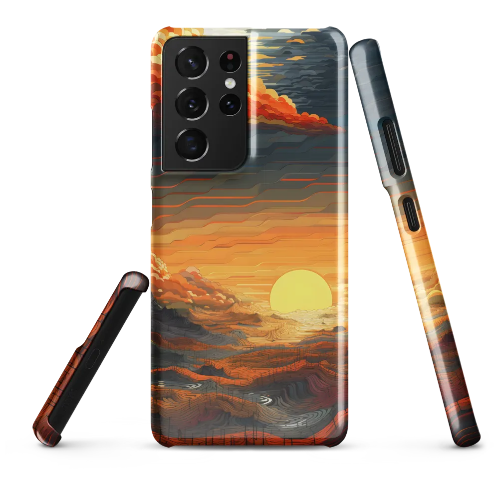 Ethereal Sunset: A Serene Landscape in Flowing Forms | Phone Case |  S21 Ultra | Snap Case | Glossy