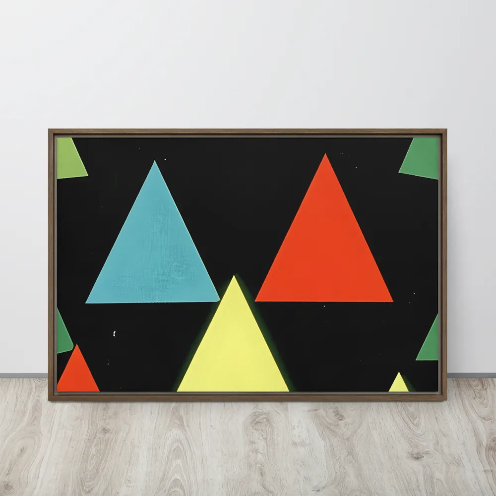 Geometric Harmony in Color | Canvas with Brown Frame | 24″×36″