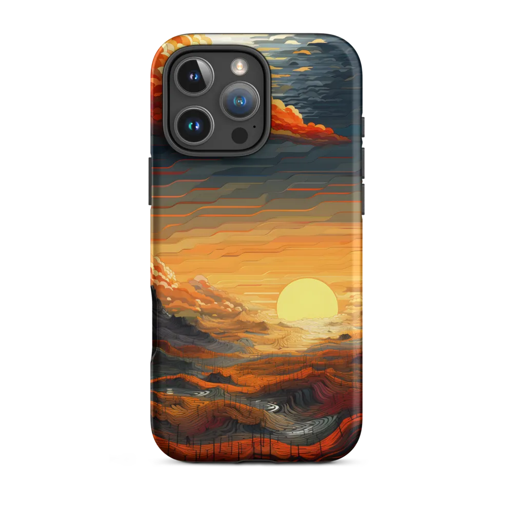 Ethereal Sunset: A Serene Landscape in Flowing Forms