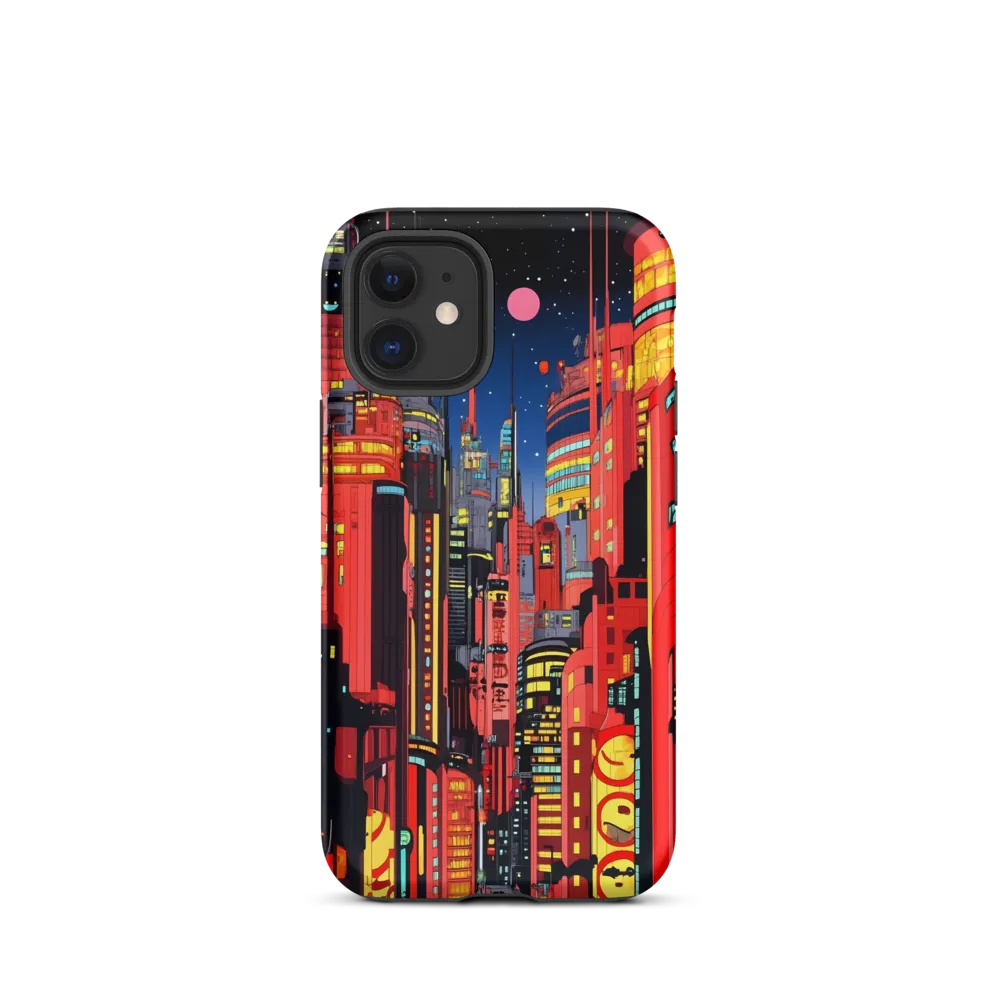 Neon Dreams: A Cyberpunk Cityscape | Phone Case |  12 mini | Tough Case | Matte