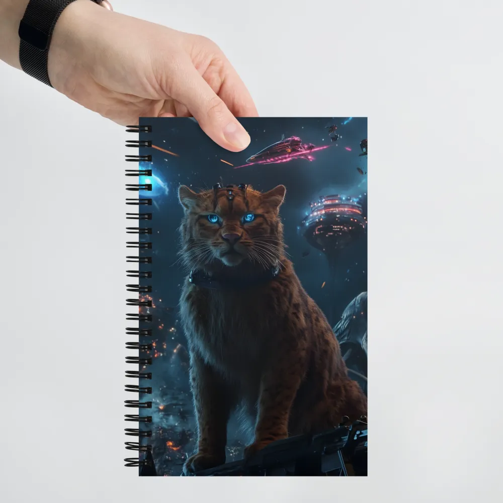 Cosmic Sentinel: The Majestic Panther | Spiral Notebook