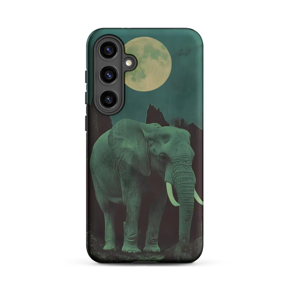 Ethereal Presence: Elephant Under a Full Moon