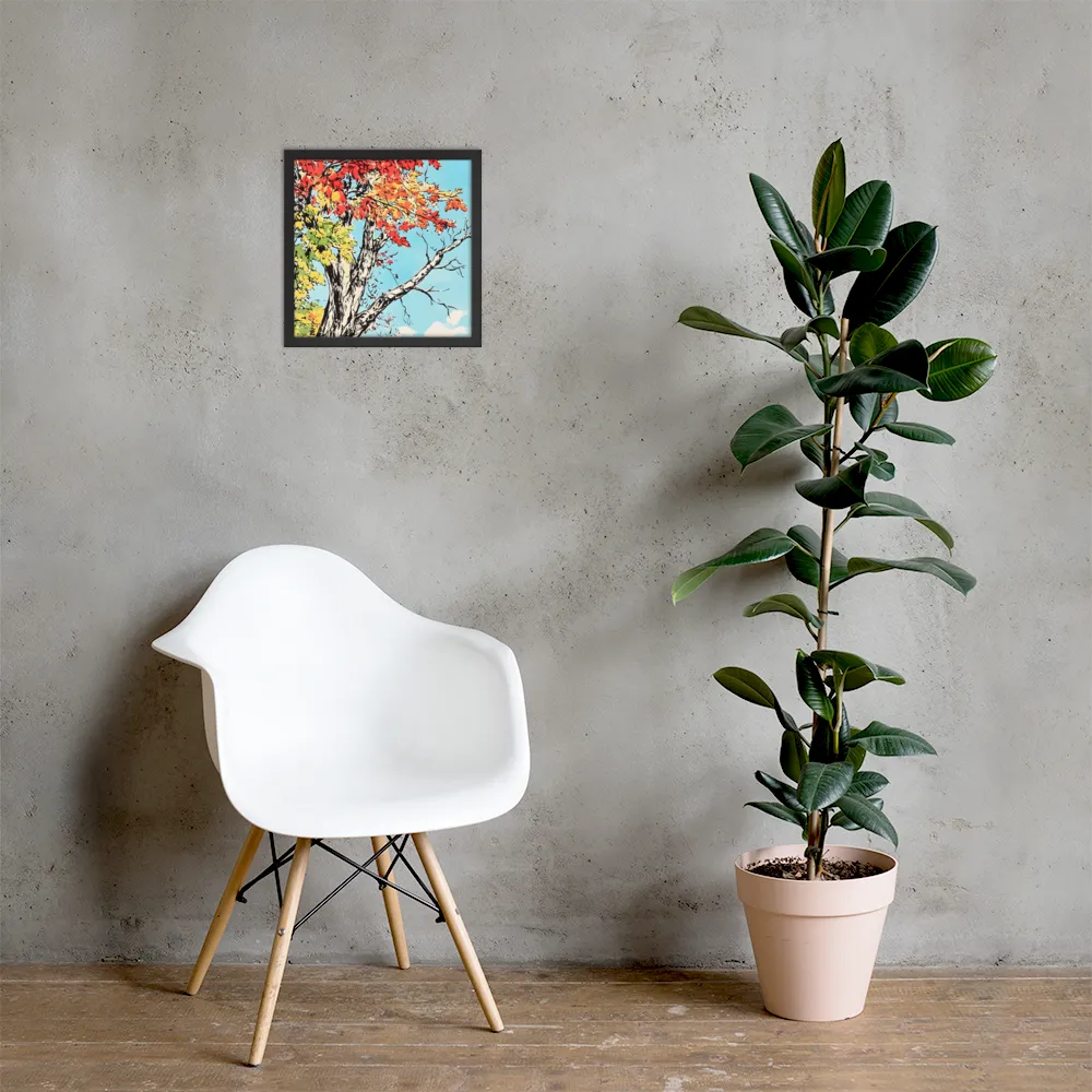 Autumn's Embrace | Poster with Black Frame | 14″×14″