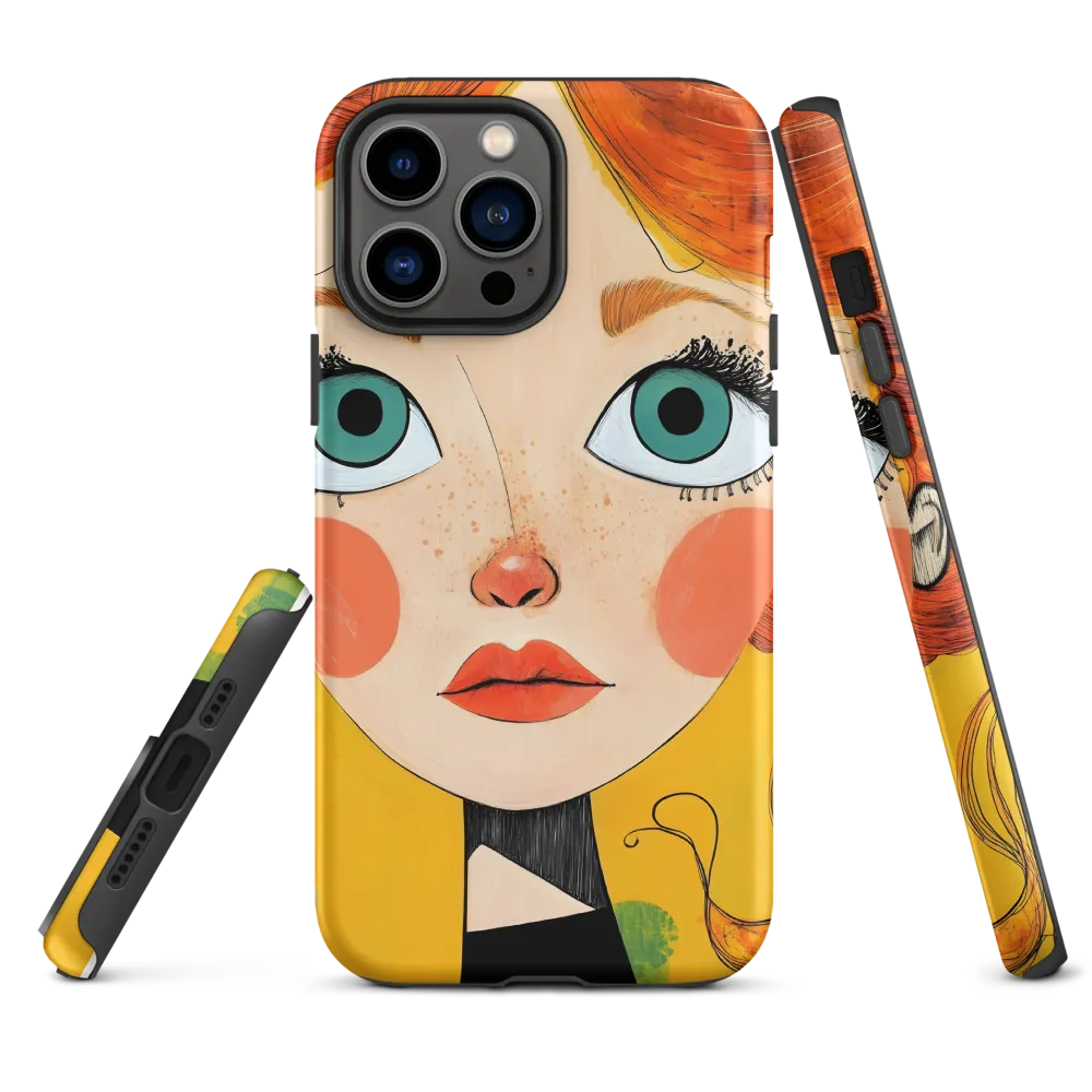 Whimsical Portrait of a Girl | Phone Case |  13 Pro Max | Tough Case | Matte