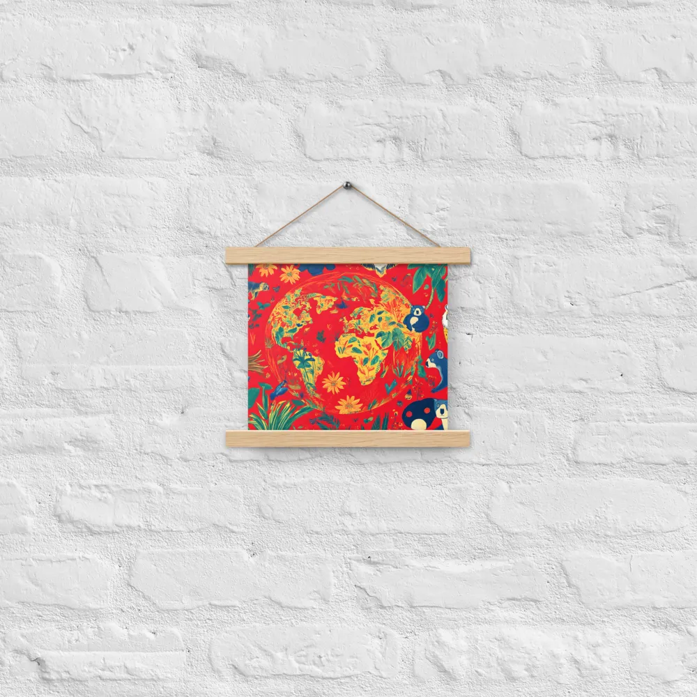 Celebration of Life on Earth | Poster With Oak Wood Hanger | 10″×10″