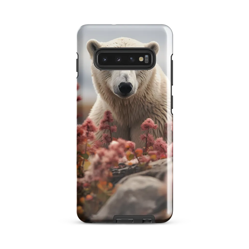 Curiosity Among Blooms: The Polar Bear | Phone Case |  S10 Plus | Tough Case | Glossy