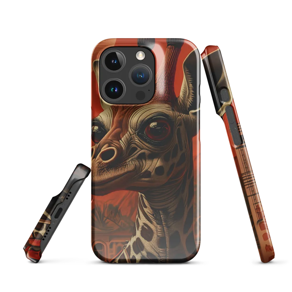 Whimsical Giraffe in an Orange Dreamscape