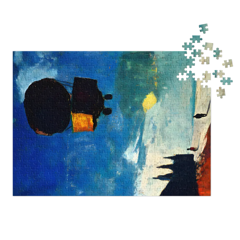 Balloon Above the Shore 
 Jigsaw Puzzle in Tin Box