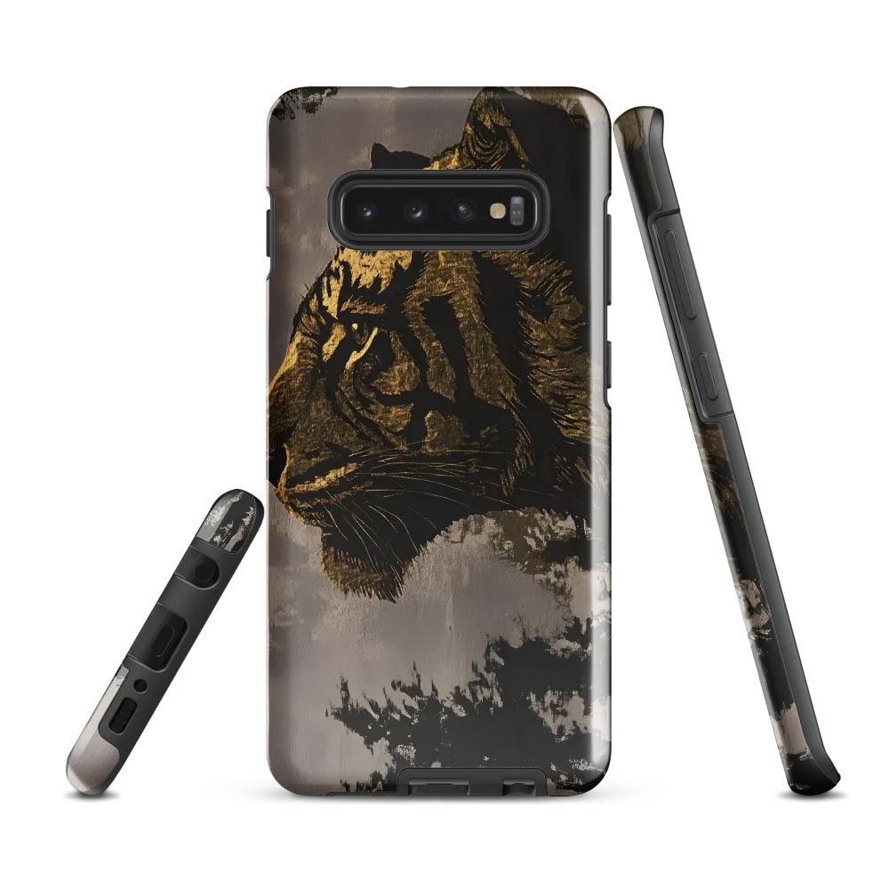 Majestic Silence: The Golden Tiger | Phone Case |  S10 Plus | Tough Case | Glossy