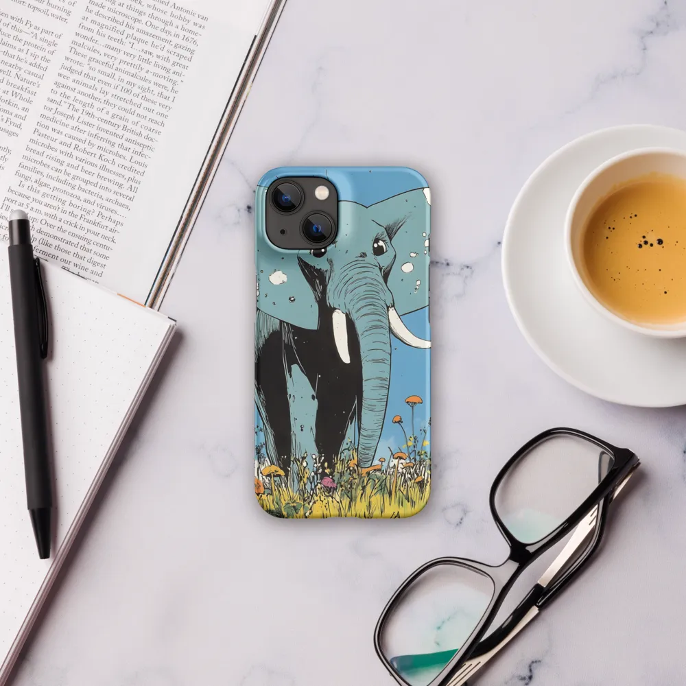 Whimsical Blue Elephant in Bloom