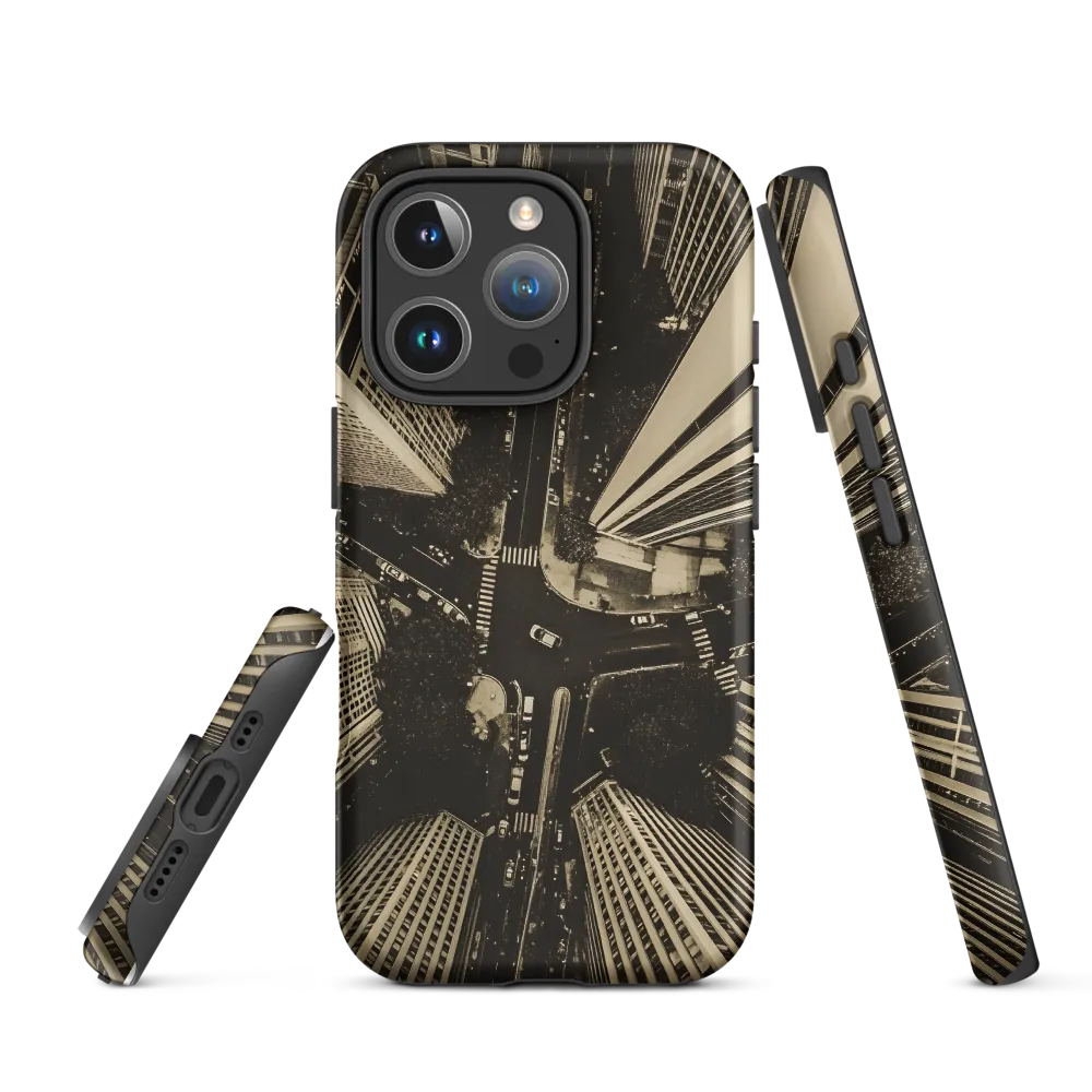 Urban Symphony: Aerial Perspective of City Life | Phone Case |  16 Pro | Tough Case | Matte