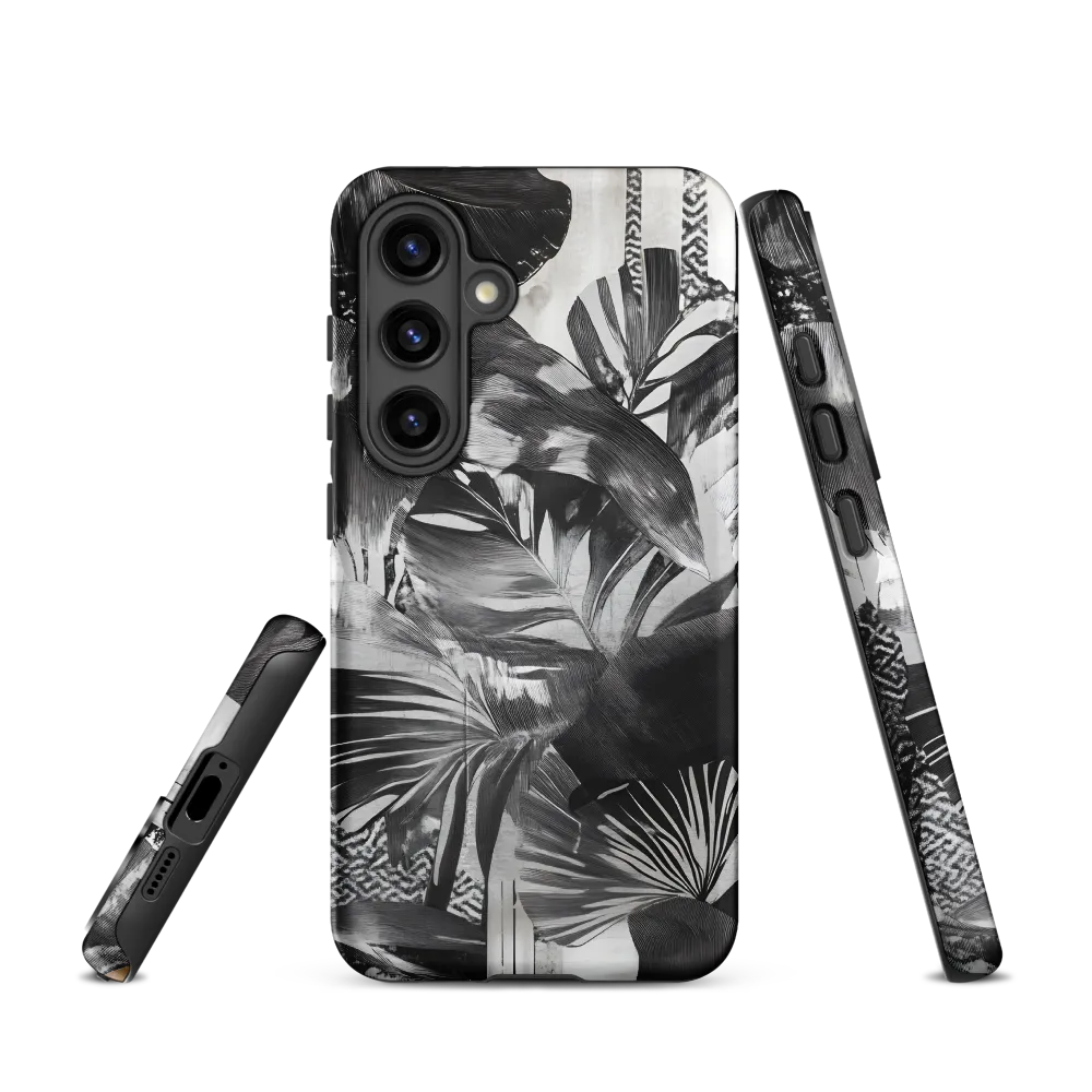 Monochrome Serenity in Tropical Foliage