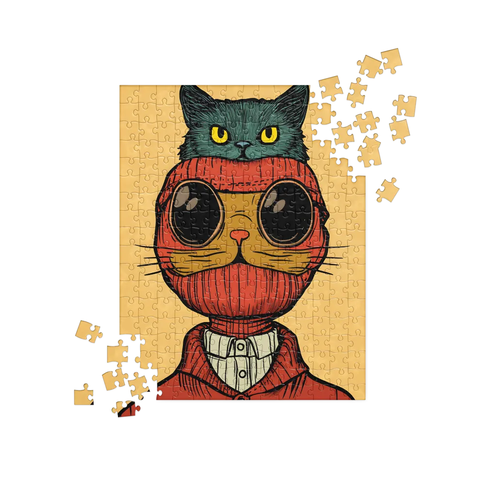 Whimsical Fusion: Cat and Human | Jigsaw Puzzle | 252/520 pieces