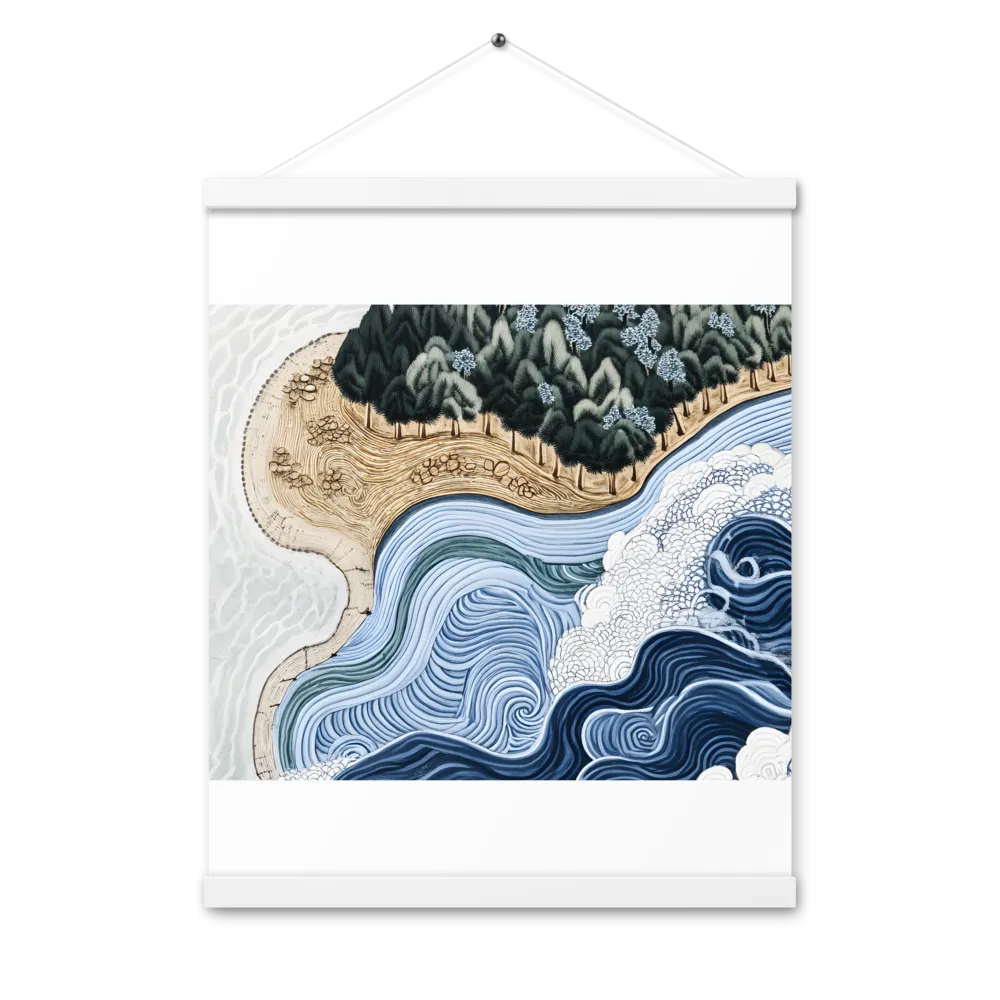 Oceanic Harmony: A Tranquil Landscape | Poster With White Wood Hanger | 16″×20″