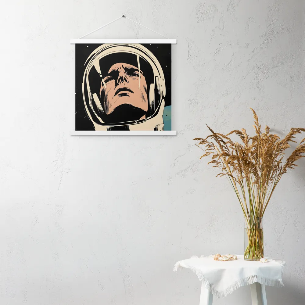 Gaze of the Astronaut | Poster With White Wood Hanger | 18″×18″