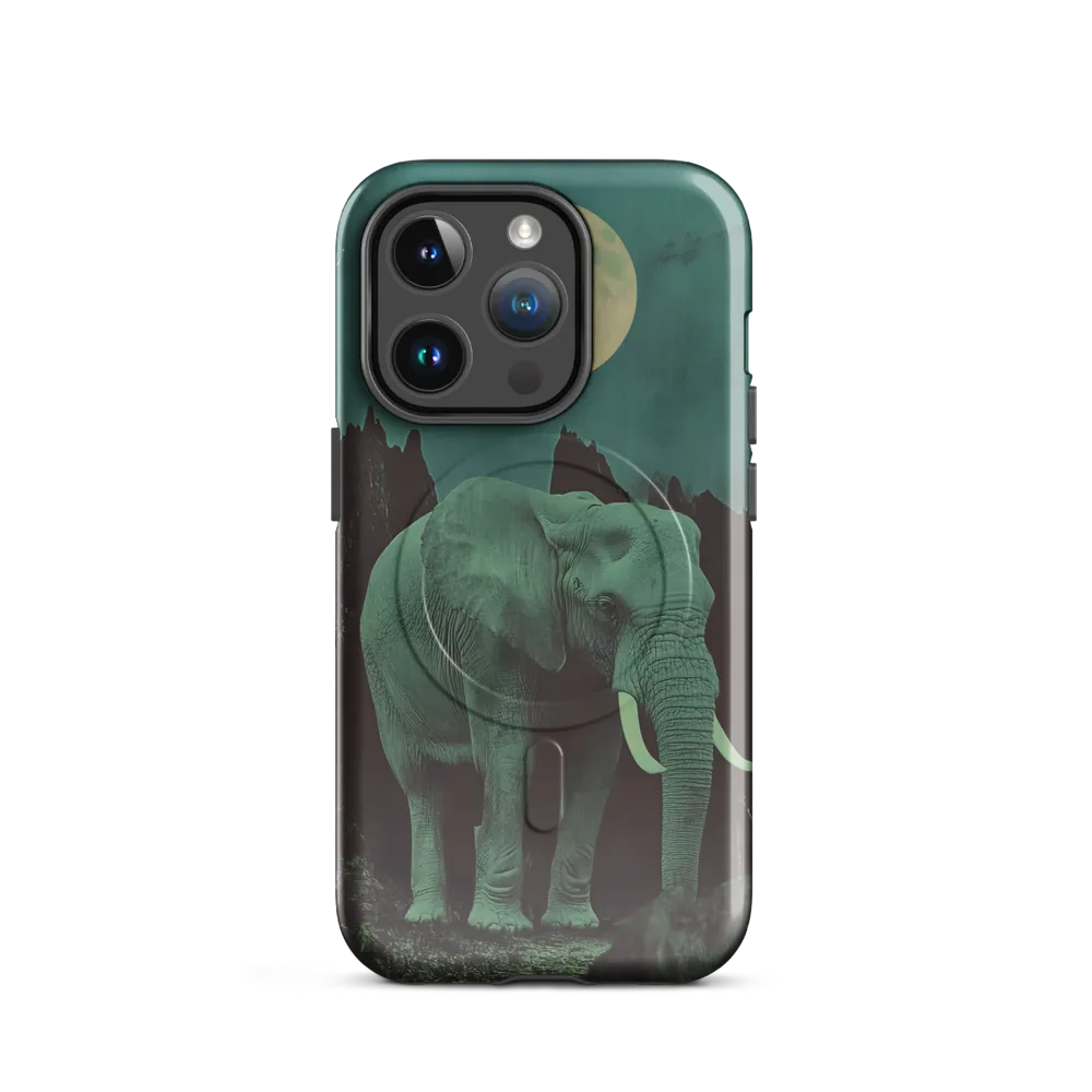 Ethereal Presence: Elephant Under a Full Moon