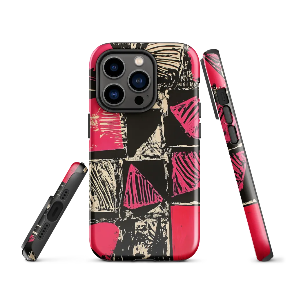 Geometric Symphony in Pink and Black