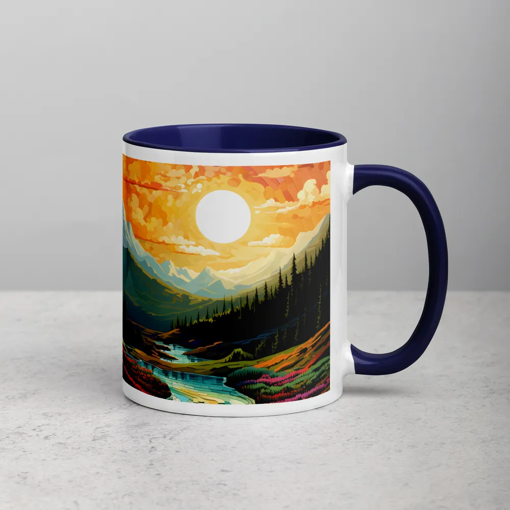 Serenity in Sunset: A Winding River's Embrace