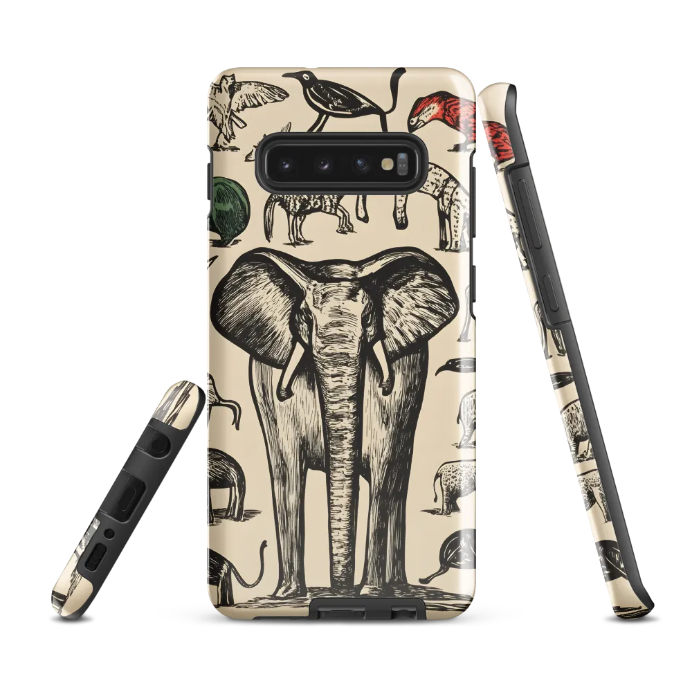 Whimsical Wildlife: A Linocut Journey | Phone Case |  S10 Plus | Tough Case | Glossy