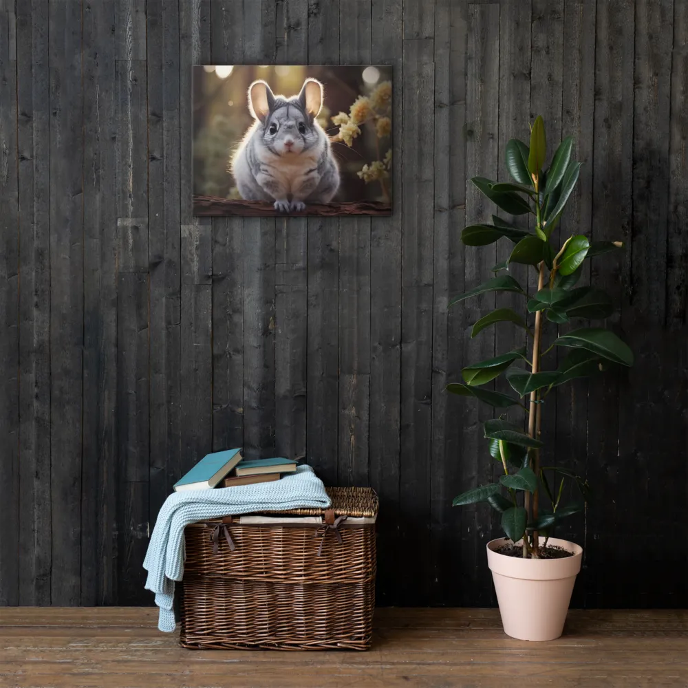 Curious Chinchilla in the Forest | Thin Canvas | 18″×24″