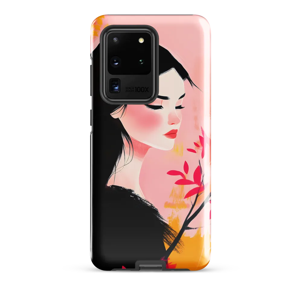 Pink Profile with Blossom Branch