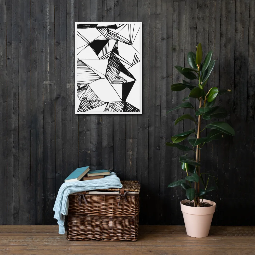 Dynamic Geometry in Ink | Canvas with White Frame | 20″×28″