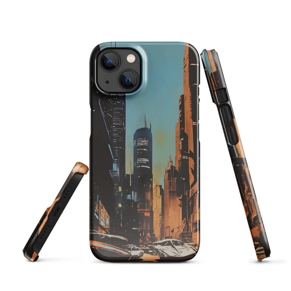 Futuristic Cityscape in Blue and Orange