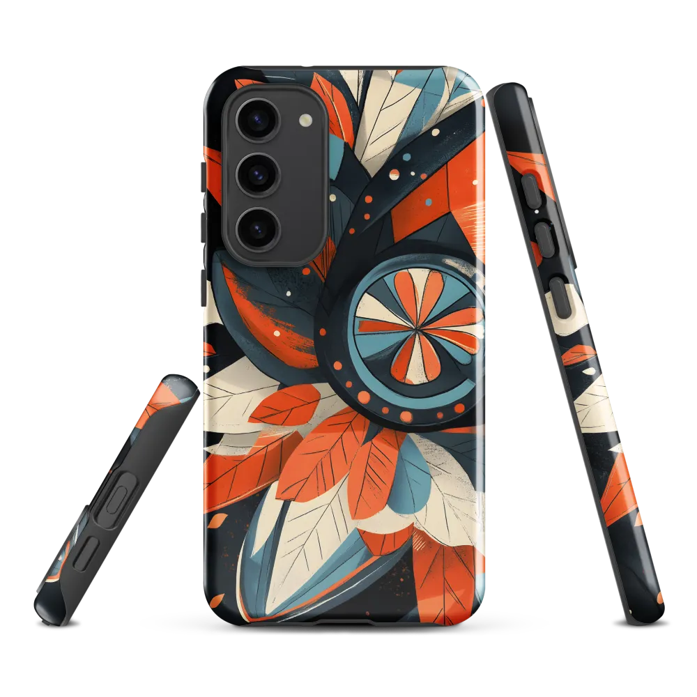 Floral Symphony in Orange and Teal