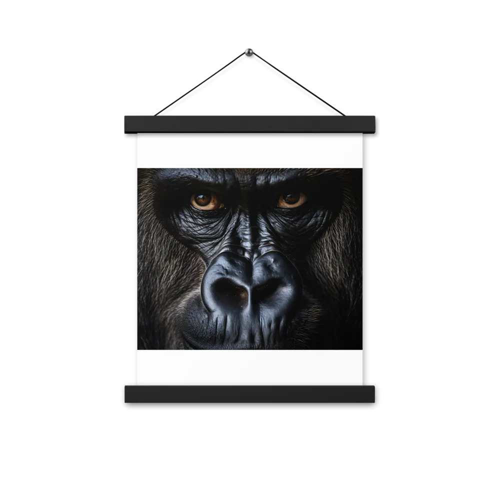 Gaze of the Wild: A Gorilla's Portrait | Poster With Black Wood Hanger | 11″×14″