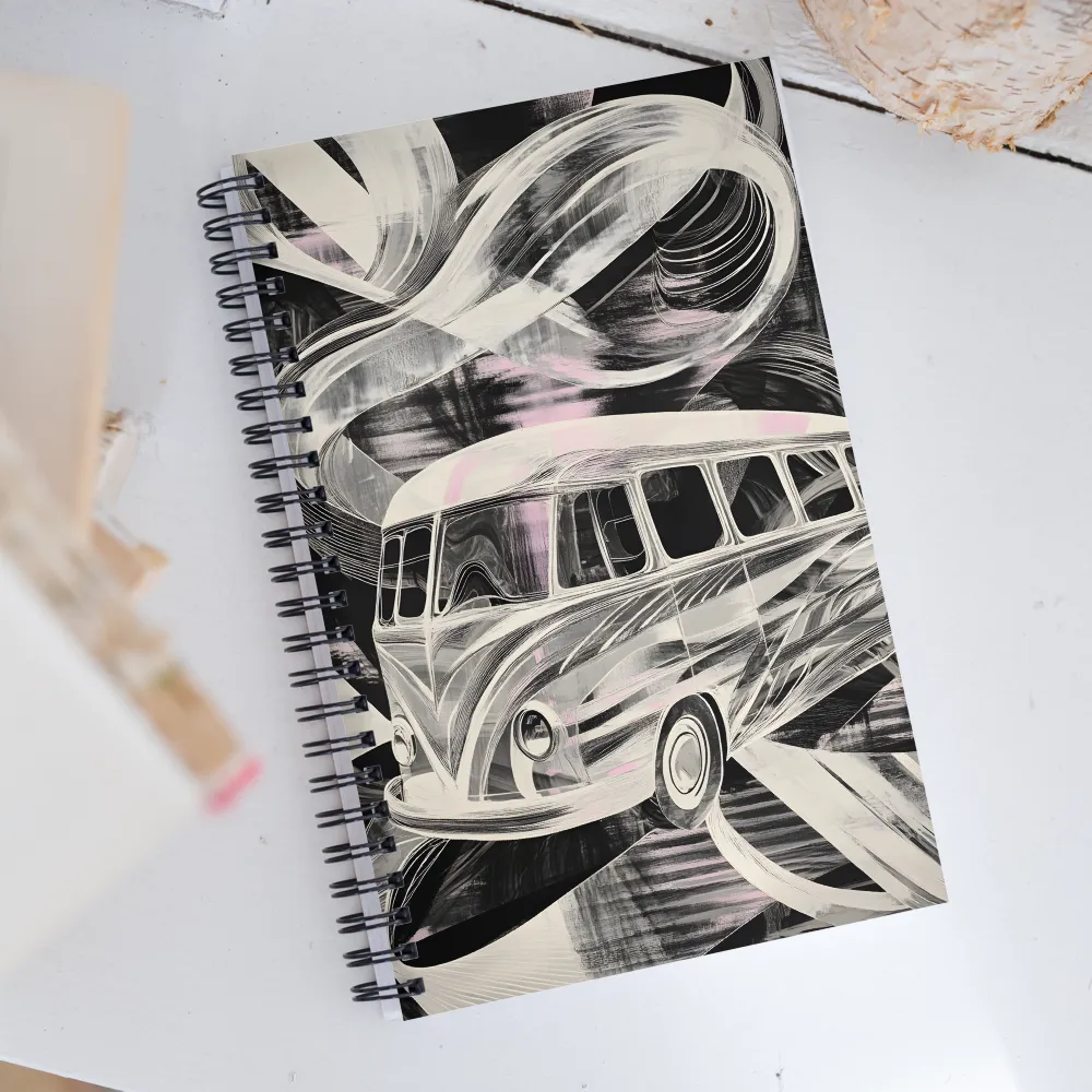 Motion in Monochrome: A Vintage Journey | Spiral Notebook