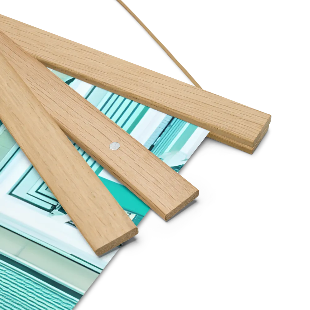 Urban Geometry: Aerial Perspective | Poster With Oak Wood Hanger | 18″×18″
