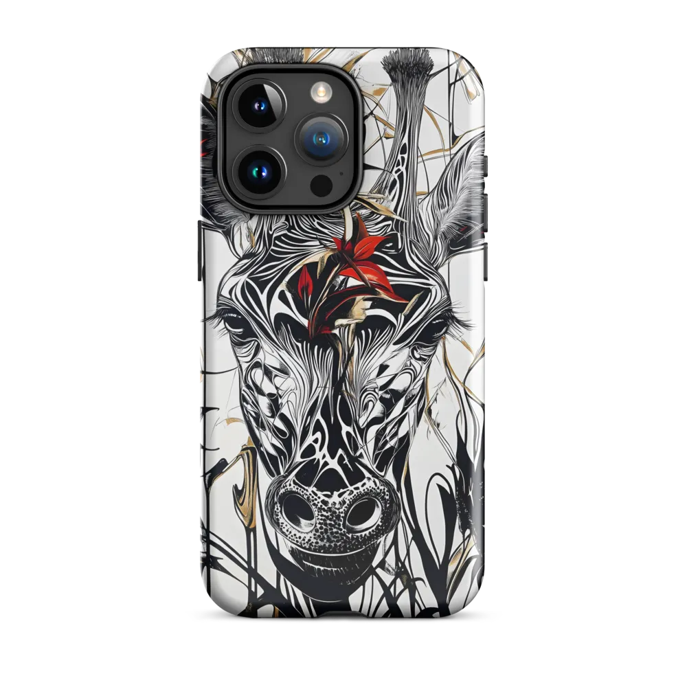 Floral Elegance: The Giraffe's Portrait